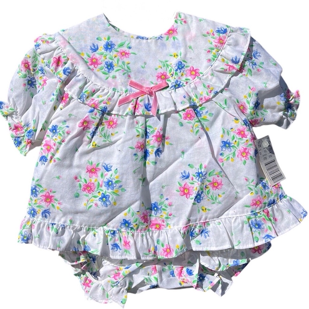 NEW Vintage Dress with matching bottoms. Sz 6-9 months